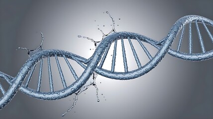 Water droplets on dna helix