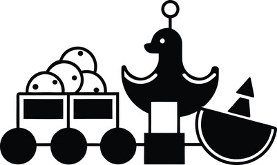 vector illustration of a set of baby accessories