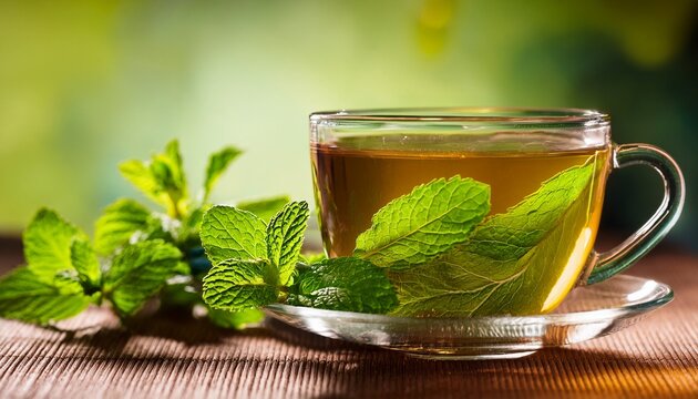 green tea with mint