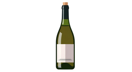 Elegant Bottle of White Wine with Cork and Blank Label