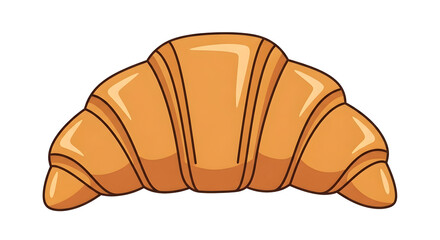 Delicious Golden Croissant Pastry Illustration for Breakfast and Bakery Designs