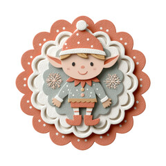 Cute Elf Character on Transparent Background for Holiday Designs