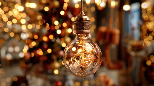 Warm-toned decorative bulb in a close-up view, showcasing its unique design.