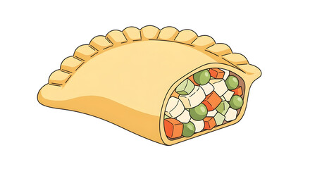 Vegetable Empanada Illustration Delicious Savory Pastry