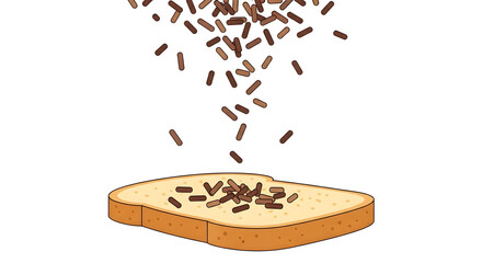 Dutch Sprinkles on Bread Illustration, Breakfast Treat Concept