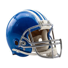 Bright Blue American Football Helmet Isolated on Transparent Background