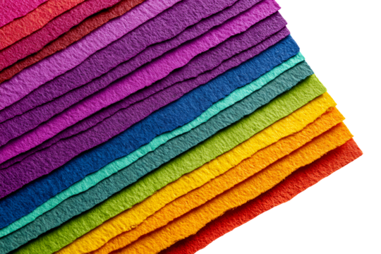 Rainbow colored paper stack texture background design art