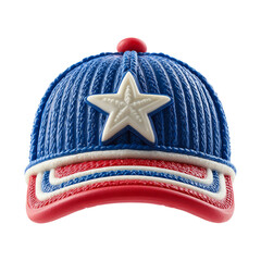 Colorful isolated cap with star detail on transparent background