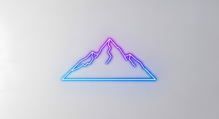Mountain peak outline neon glow vector illustration design element landscape nature adventure travel trip generated with ai