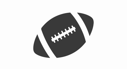 American Football Icon: Dark Gray Prolate Spheroid with Laces