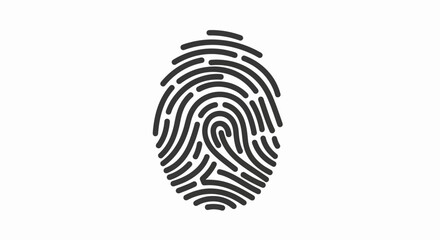Detailed Black Fingerprint Illustration with Unique Ridge Patterns