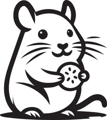 Cute hamster eating seed, perfect for pet shop logos or animal-themed children's books