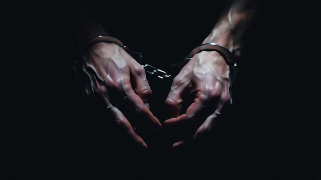 Prisoner Criminal hands in handcuffs Jail Crime Arrest Incarceration Punishment Justice Prison Law Enforcement	