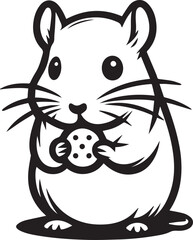 Cute hamster eating seed, perfect for pet shop logos or animal-themed children's books