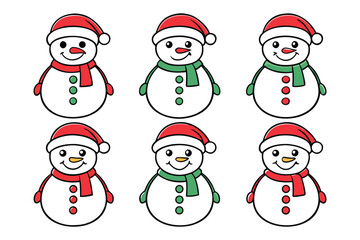 Snowman with Christmas tree in winter holiday celebration illustration