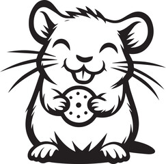 Cute hamster eating seed, perfect for pet shop logos or animal-themed children's books