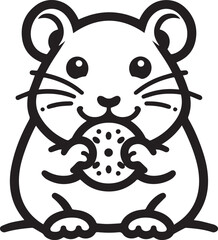 Cute hamster eating seed, perfect for pet shop logos or animal-themed children's books