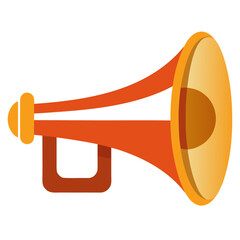 Car retro klaxon vector icon on white background.