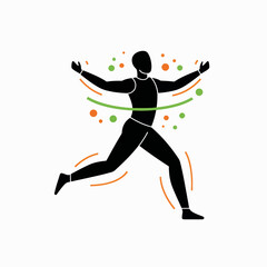 Abstract illustration of a person exercising with hula hoop  