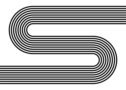 Vector pattern of black parallel lines in retro style on white background. Sports design element. Vector striped background