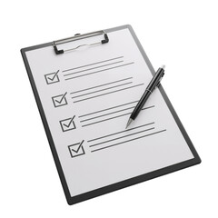 Clipboard with Checklist and Pen – Symbol of Organization and Productivity