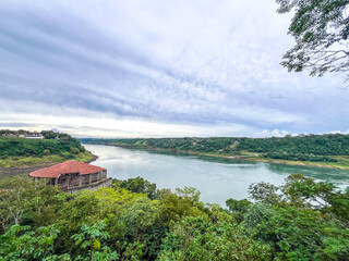 TRIPLE BORDER VIEW – RIVER PARANÁ BETWEEN ARGENTINA, BRAZIL AND PARAGUAY