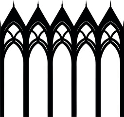 Cross-braced beam shown in vertical format with architectural silhouette art