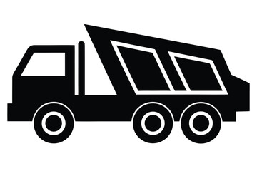 dump truck vector icon silhouette illustrations