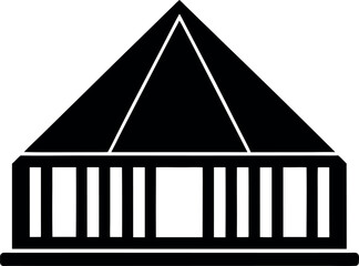 Ventilation circle vent outlined in decorative architectural silhouette style