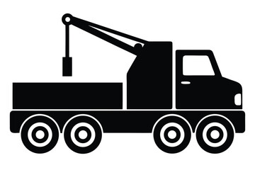 crane truck vector icon silhouette illustrations