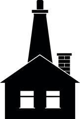 Spiral staircase seen from above illustrated in clean black silhouette art