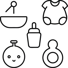 set of baby icons