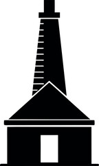 Top view of spiral stairs shown in bold black architectural silhouette