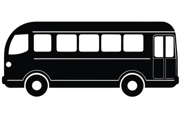 bus vector icon silhouette illustrations