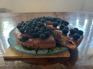 cake with berries
