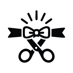 Grand Opening with Scissors Symbol