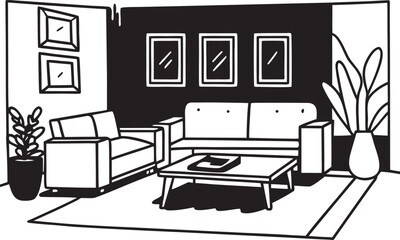 living room interior with furniture