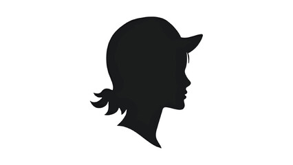 Black silhouette of horned horse walks forward. Use: digital projects, branding.