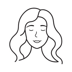 Woman Face With Closed Eyes Silhouette