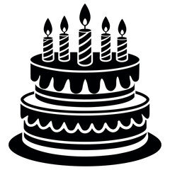  Birthday cake vector illustration. This is an editable file. 