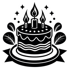  Birthday cake vector illustration. This is an editable file. 
