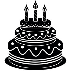  Birthday cake vector illustration. This is an editable file. 