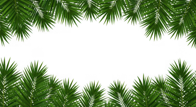 Festive green fir tree branches forming a decorative border isolated on transparent background