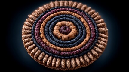 Intricate radial mandala-style geometry made entirely of overlapping geometric segments in earthy neutral tones