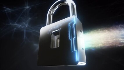 High-tech padlock with digital security - Powered by Adobe