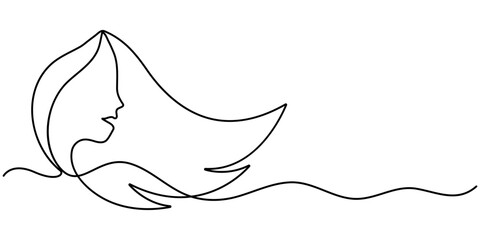 woman face continuous one line drawing, One continuous line drawing sexy beauty woman abstract face minimalist style. One line drawing face. Abstract woman portrait. Modern minimalism art. 