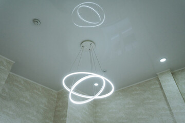 This modern minimalist pendant light features a sleek circular design, offering stylish...