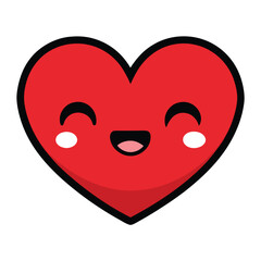 Fototapeta premium A cheerful cartoon heart with a happy smiling face at its center perfect for expressing affection and joy in designs