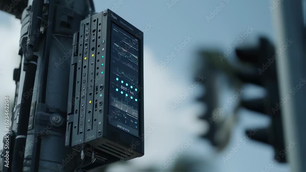 Aufkleber innovative traffic management system monitoring and controlling urban traffic flow, optimizing trans