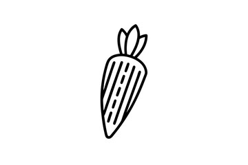 carrot with vertical line stroke small tiny icon healthy vegetable